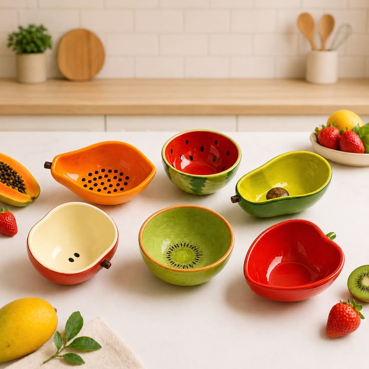 Bowl de Cerâmica em Formato de Fruta