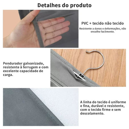 Organizador Suspenso para Bolsas 6 Divisórias