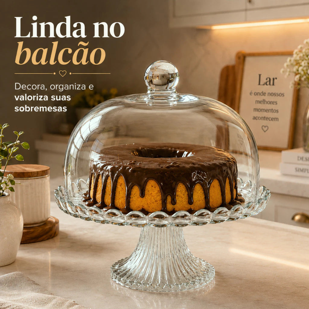 Boleira de Vidro com Cúpula Housee