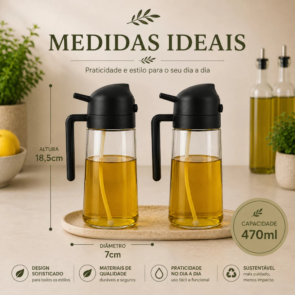 Borrifador Manual para Azeite, Óleo e Vinagre – Pulverizador Spray para Cozinha