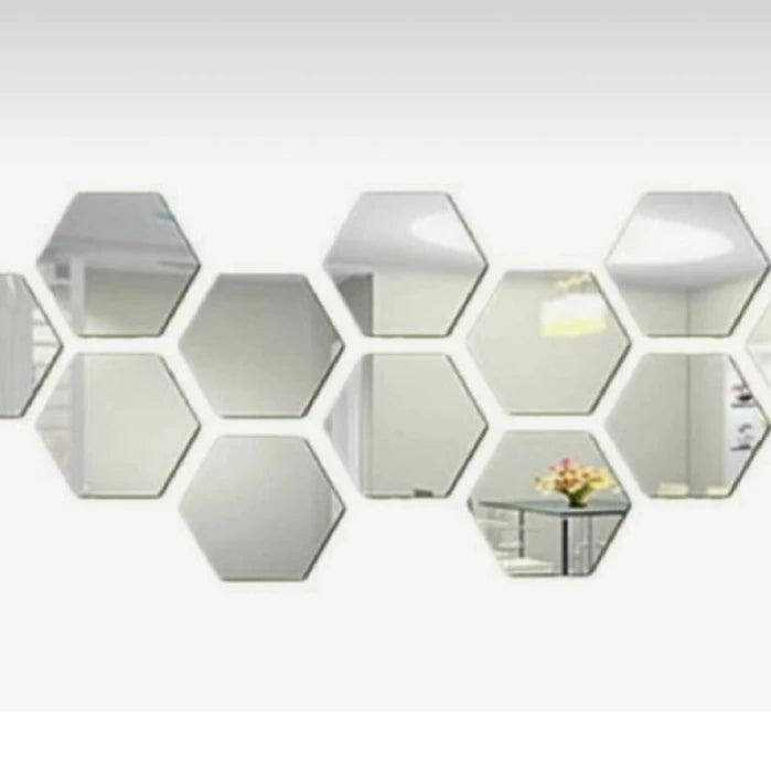 Espelhos Adesivo Hexagonal Decorativos (Kit)