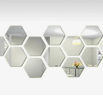 Espelhos Adesivo Hexagonal Decorativos (Kit)