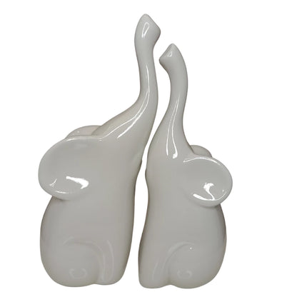 Dupla Elefantes Decorativos de Cerâmica
