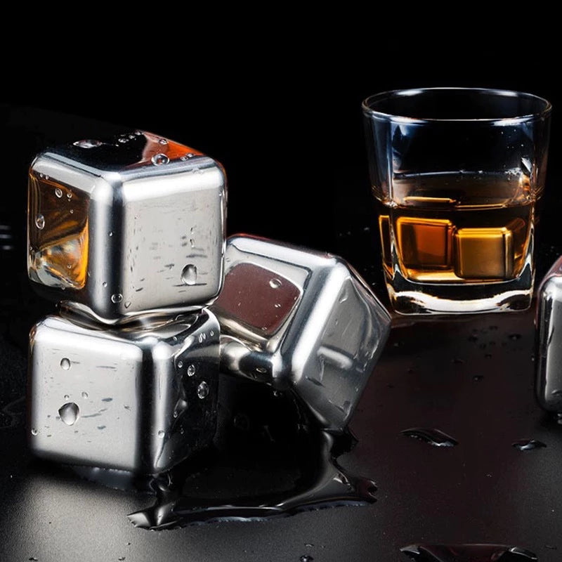 Cubos De Gelo De Aço Inox Com Pegador