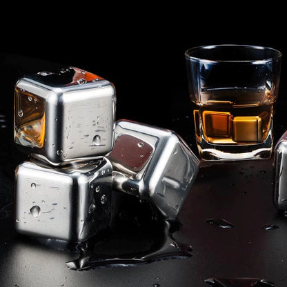 Cubos De Gelo De Aço Inox Com Pegador