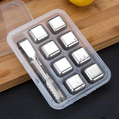 Cubos De Gelo De Aço Inox Com Pegador
