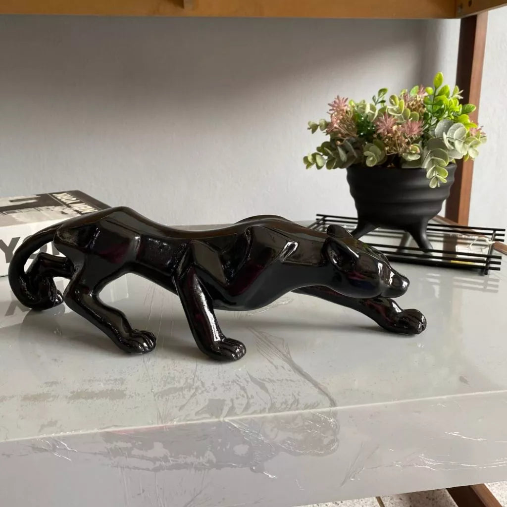 Escultura Pantera Cerâmica