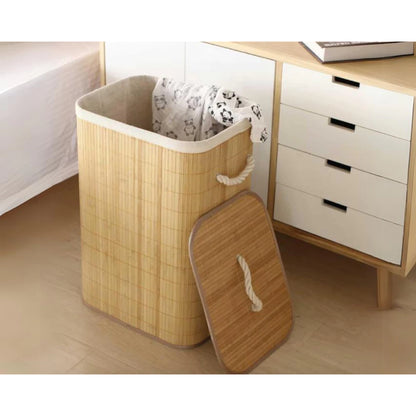Cesto de Roupas Bambu Retangular
