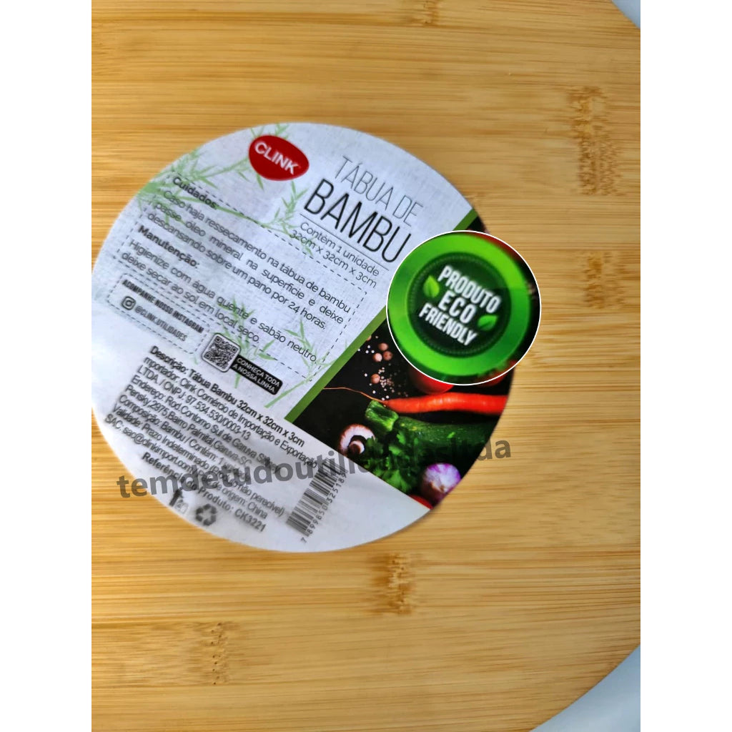 Tabua de Bambu Petisqueira com Base Giratória 360° Centro de Mesa Envio Rapido
