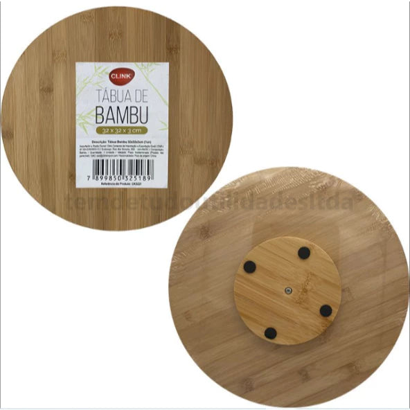 Tabua de Bambu Petisqueira com Base Giratória 360° Centro de Mesa Envio Rapido