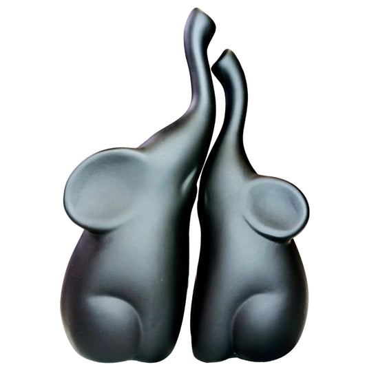 Dupla Elefantes Decorativos de Cerâmica