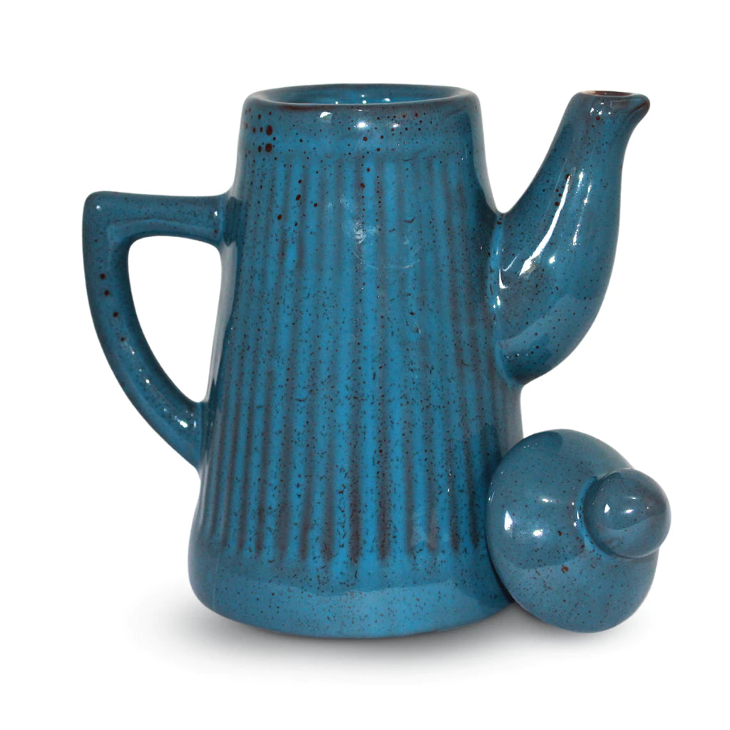 Jogo de Bule e Leiteira Cerâmica Frisado