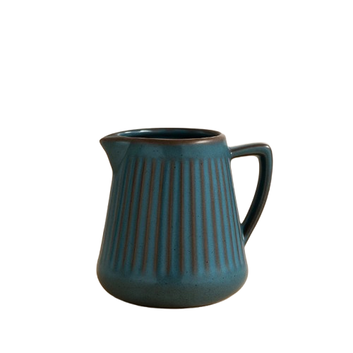 Conjunto Bule e Leiteira em Cerâmica Artesanal Frisada – Estilo Rústico para Café, Chá e Mesa Posta