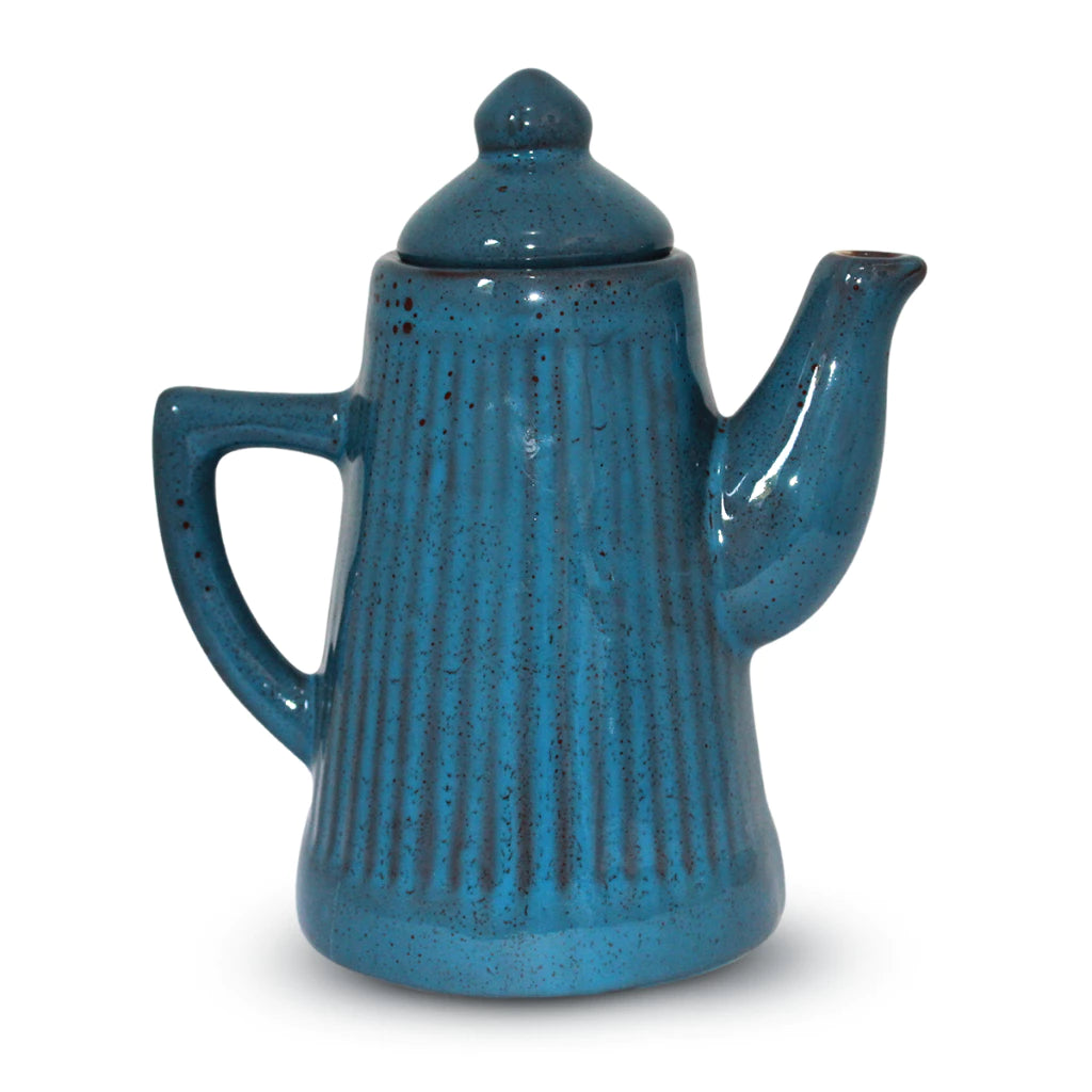 Jogo de Bule e Leiteira Cerâmica Frisado