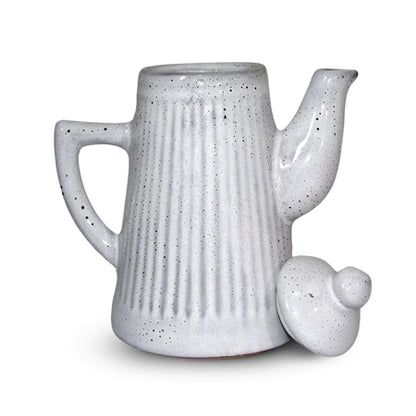 Jogo de Bule e Leiteira Cerâmica Frisado