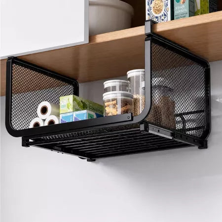 Cesto Organizador Suspenso Expansível para Armário de Cozinha 38 a 65cm