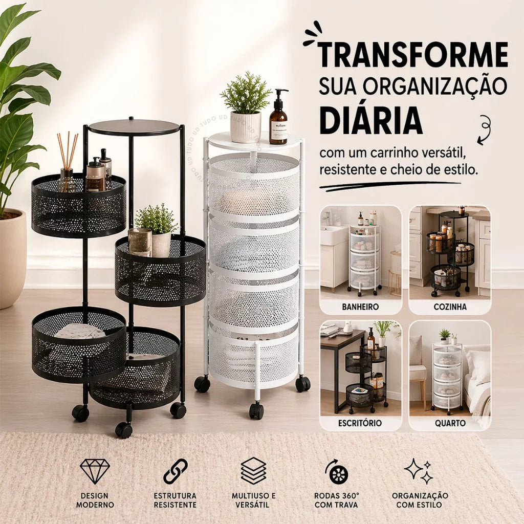 Carrinho Organizador Fruteira Gaveteiro Multiuso Com Rodinhas