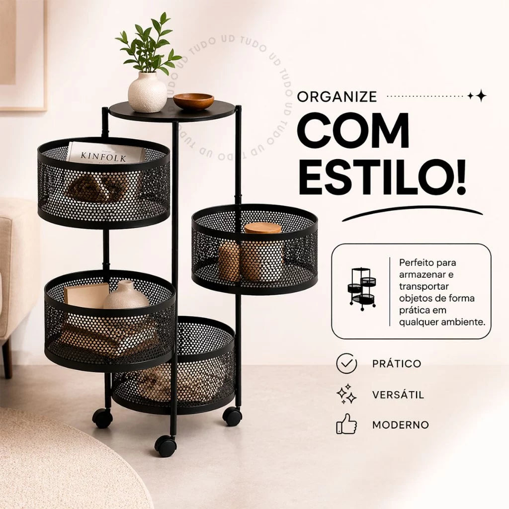 Carrinho Organizador Fruteira Gaveteiro Multiuso Com Rodinhas