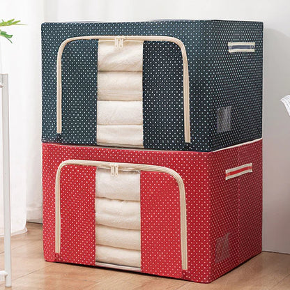 Caixa Organizadora 60L com Zíper e Visor Transparente para Guarda-Roupa
