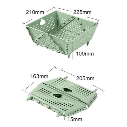 Cesta Dobrável Multiuso - Kit 3 Peças