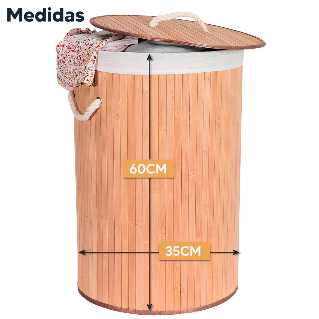 Cesto De Roupas Bambu Redondo Housee