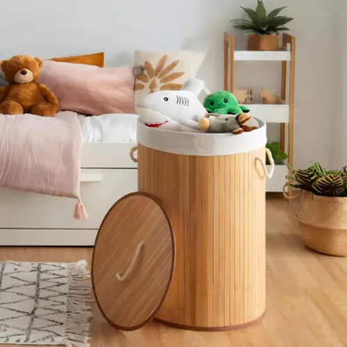 Cesto De Roupas Bambu Redondo Housee