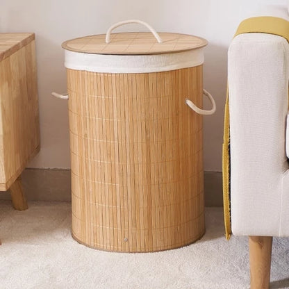 Cesto De Roupas Bambu Redondo Housee