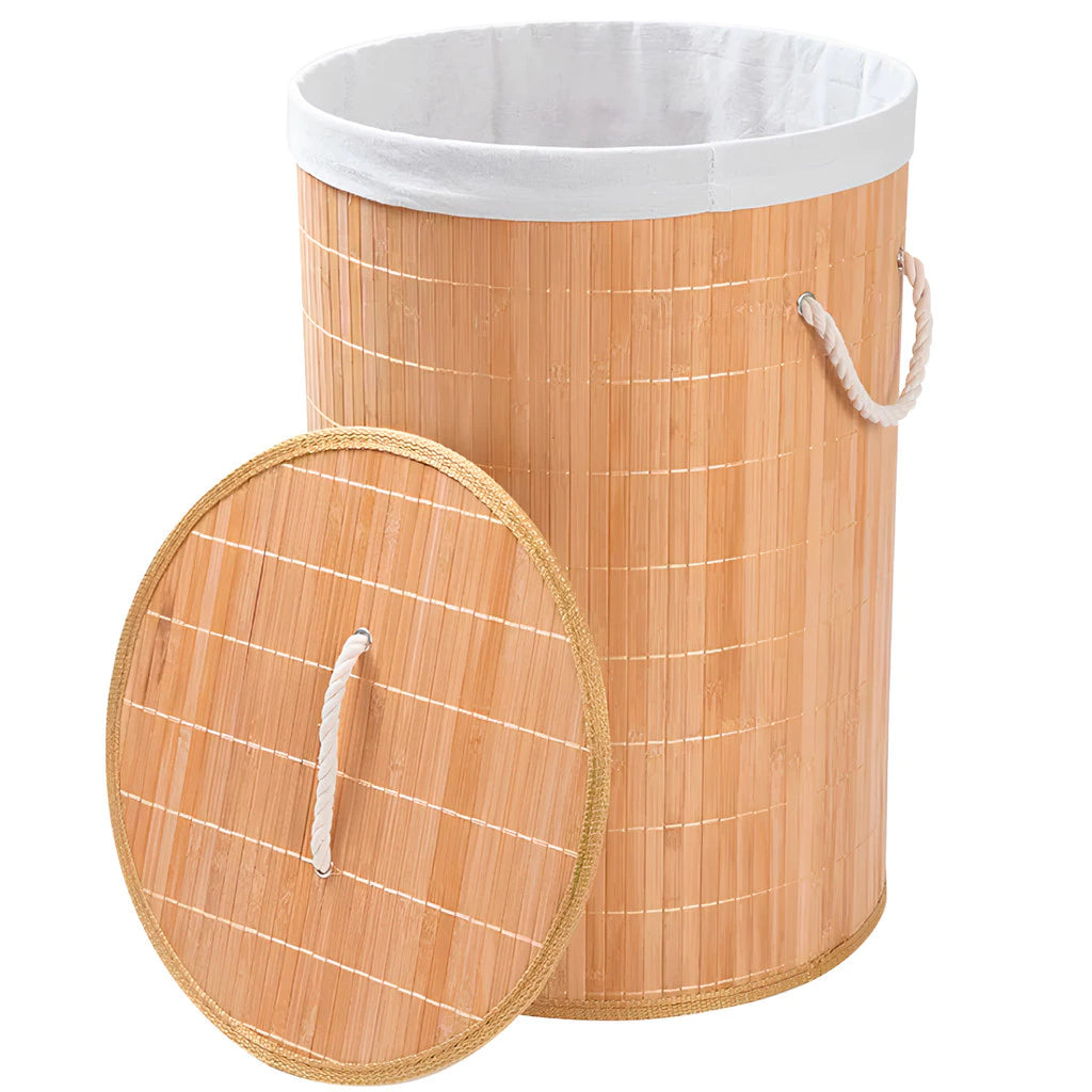Cesto De Roupas Bambu Redondo Housee