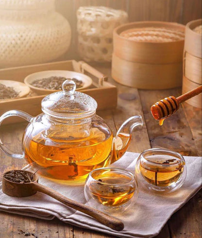 Chaleira de Vidro Borossilicato  Infusor para Chá