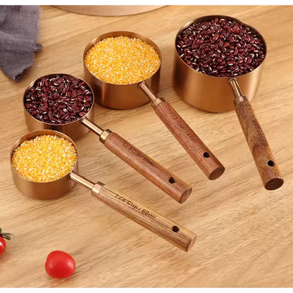 Kit 4 Colheres Medidoras Premium em Aço Inox – Precisão, Elegância e Praticidade para sua Cozinha