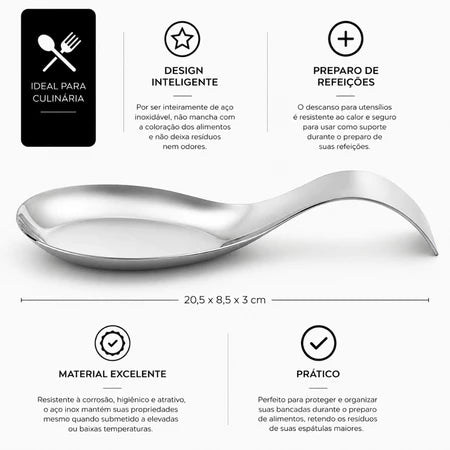 Descanso de Colher em Aço Inox Premium – Oferta Compre 1 e Leve 2 ou Compre 2 e Leve 3