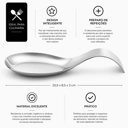 Descanso de Colher em Aço Inox Premium – Oferta Compre 1 e Leve 2 ou Compre 2 e Leve 3