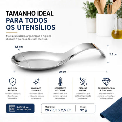 Descanso de Colher em Aço Inox Premium – Oferta Compre 1 e Leve 2 ou Compre 2 e Leve 3