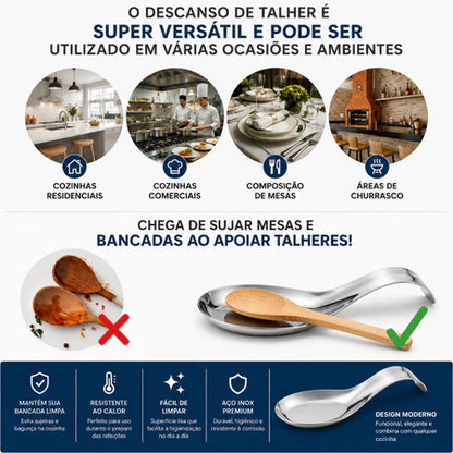 Descanso de Colher em Aço Inox Premium – Oferta Compre 1 e Leve 2 ou Compre 2 e Leve 3