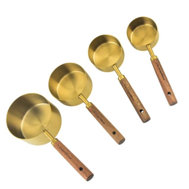 Kit 4 Colheres Medidoras Premium em Aço Inox – Precisão, Elegância e Praticidade para sua Cozinha