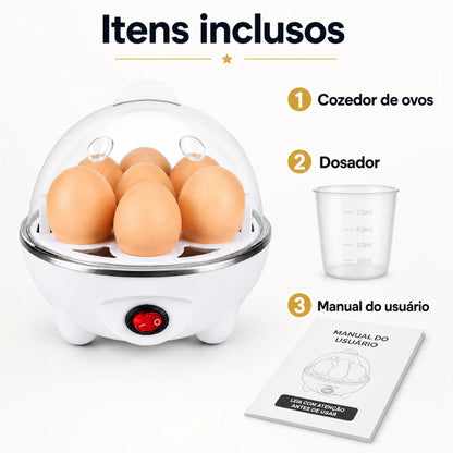 Cozedor Elétrico de Ovos a Vapor 350W com Desligamento Automático