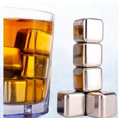 Cubos De Gelo De Aço Inox Com Pegador