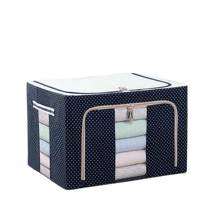 Caixa Organizadora 60L com Zíper e Visor Transparente para Guarda-Roupa