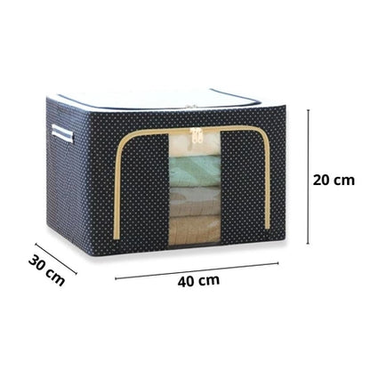 Caixa Organizadora 60L com Zíper e Visor Transparente para Guarda-Roupa