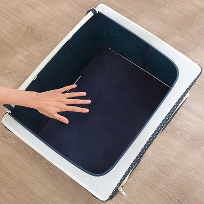 Caixa Organizadora 60L com Zíper e Visor Transparente para Guarda-Roupa
