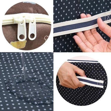 Caixa Organizadora 60L com Zíper e Visor Transparente para Guarda-Roupa