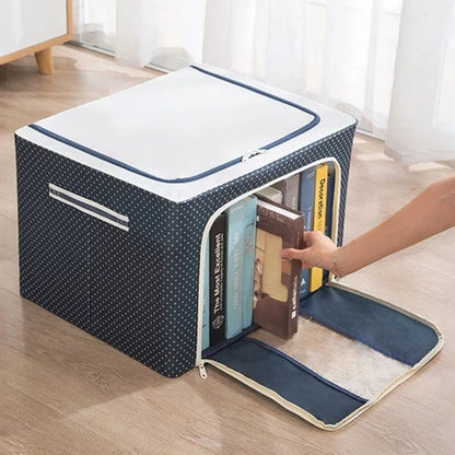 Caixa Organizadora 60L com Zíper e Visor Transparente para Guarda-Roupa