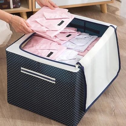 Caixa Organizadora 60L com Zíper e Visor Transparente para Guarda-Roupa