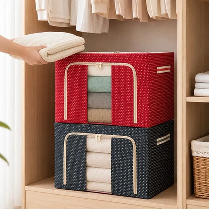 Caixa Organizadora 60L com Zíper e Visor Transparente para Guarda-Roupa