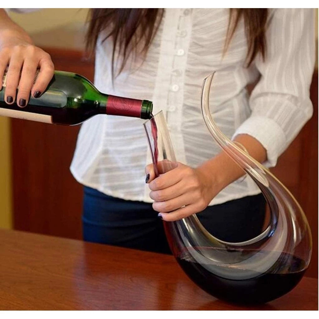 Decanter Premium para Vinho em Vidro Cristalino – Design Escultural para Oxigenação e Serviço Elegante