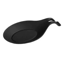 Descanso para Talheres em Silicone Preto – Suporte para Colher, Garfo e Utensílios