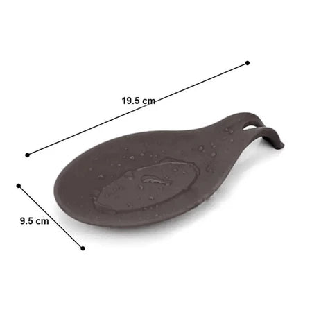 Descanso para Talheres em Silicone Preto – Suporte para Colher, Garfo e Utensílios