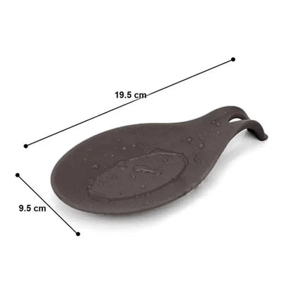 Descanso para Talheres em Silicone Preto – Suporte para Colher, Garfo e Utensílios