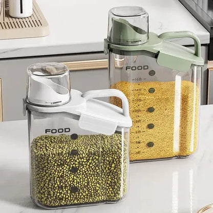 Kit 2 Potes Herméticos 2,8L com Tampa Dosadora e Copo Medidor – Organizador para Grãos, Cereais e Mantimentos
