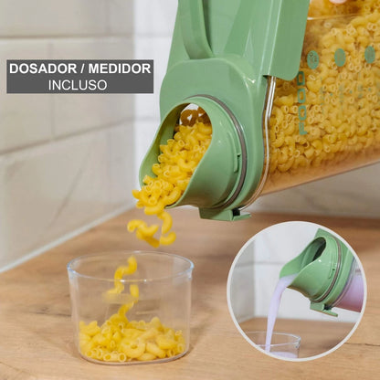 Kit 2 Potes Herméticos 2,8L com Tampa Dosadora e Copo Medidor – Organizador para Grãos, Cereais e Mantimentos